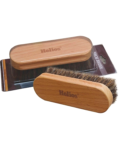 Helios Shoes Cream Glass Jar with Applicator and Horse Hair Shoes Brush (48g, Brown)-2