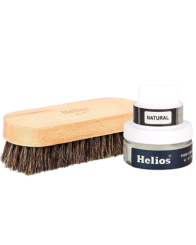 SHOE CREAM(GLASS JAR)(48GM)(Natural) with Applicator + Horse Hair Shoe Brush-1051