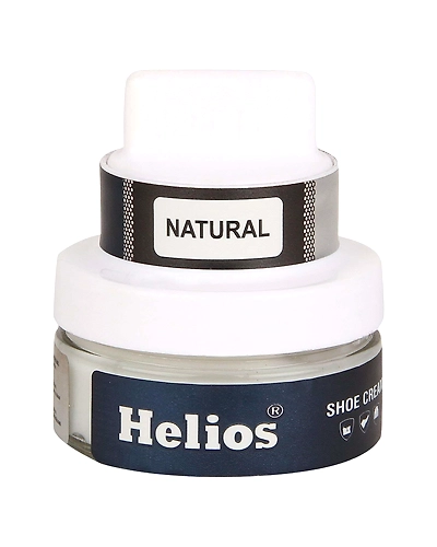 SHOE CREAM(GLASS JAR)(48GM)(Natural) with Applicator + Horse Hair Shoe Brush-1