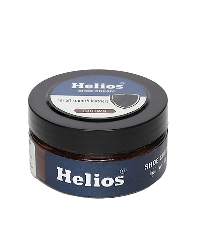 Helios Shoes Cream Glass Jar with Applicator Brush (Brown, 48 g)-1