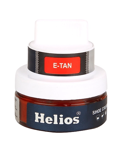 SHOE CREAM(GLASS JAR)(48GM)(E-TAN) with Applicator + Horse Hair Shoe Brush-1
