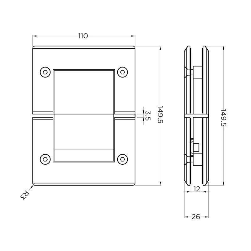 Ozone - Hydraulic Door Hinges - S Series - OZ-DH-H2 SSS-1