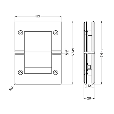 Ozone - Hydraulic Door Hinges - S Series - OZ-DH-H2 SSS-1