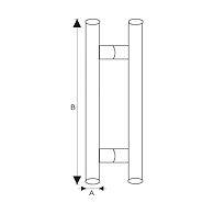 Ozone - Glass Door Handle - S Series - OGH-55S-32MM x 457MM SSS