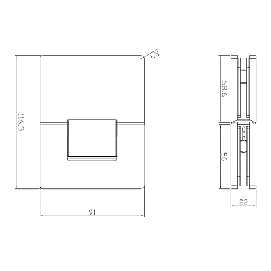 Ozone - Premium Shower Hinges - OSH-2S-1