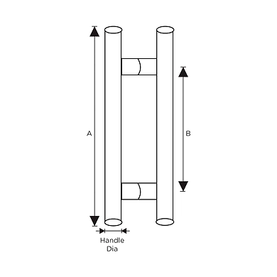 Ozone - Glass Door Handles - OGH-55-25x450MM SSS-1
