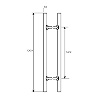 Ozone - Glass Door Handles - OGH-662-38x1000 SSS