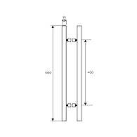 Ozone - Glass Door Handles - OGH-663-25x35x600 SSS
