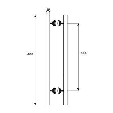 Ozone - Glass Door Handles - OGH-664-20x40x1200 SSS-1