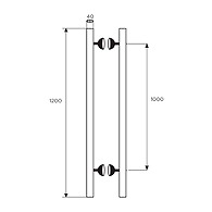 Ozone - Glass Door Handles - OGH-664-20x40x1200 SSS