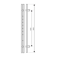 Ozone - Glass Door Handles - OGH-556-SS-SSS-16X800