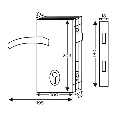 Ozone - Glass Door Locks - OSSPL-ML-111-SSS-1