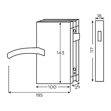 Ozone - Glass Door Locks - OSSPL-LATCH-111-SSS-1