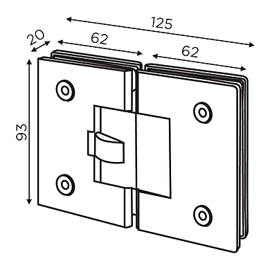 Ozone - Partition Hinges - OGC-DH-SC-2-SSS-1