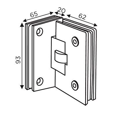 Ozone - Partition Hinges - OGC-DH-SC-4-SSS-1