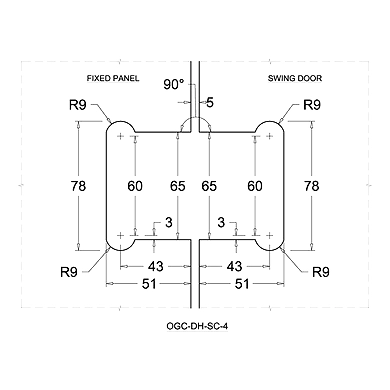 Ozone - Partition Hinges - OGC-DH-SC-4-SSS-2