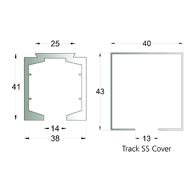 Ozone - Sliding Door System-44 - OZ-SL-44-B1 Track-2Mtrs-1