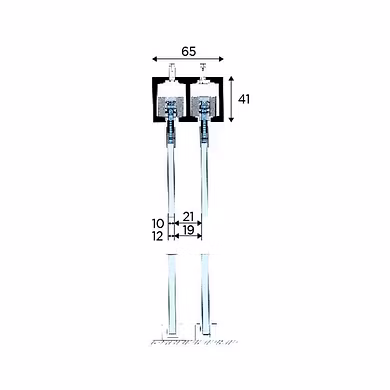 Ozone - Sliding Door System-44 - OZ-SL-44-B2 Track-2Mtrs-1
