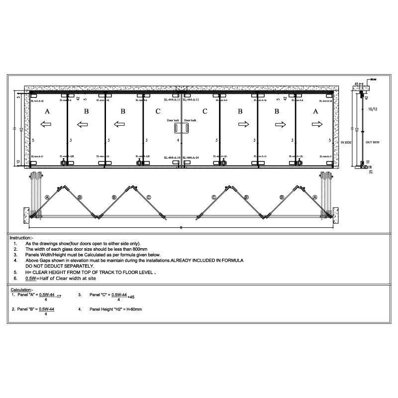 Ozone - Sliding Folding System - 444 - SL-444 (4 Plus 4 Panel)-500250