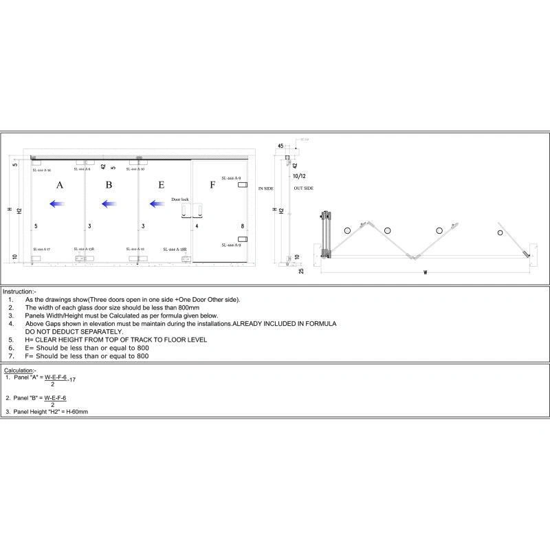 Ozone - Sliding Folding System - 444 - SL-444 (3 Plus 1 Panel)-1