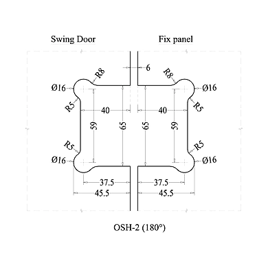 Ozone - Shower Cubicle Fittings - OSH-2-CP-2