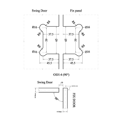 Ozone - Shower Cubicle Fittings - OSH-4-CP-2