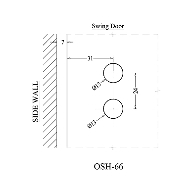 Ozone - Shower Cubicle Fittings - OSH-66-SN-2