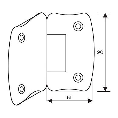Ozone - Hinges &amp; Connectors-Vogue Series - OSH-44-CP-1