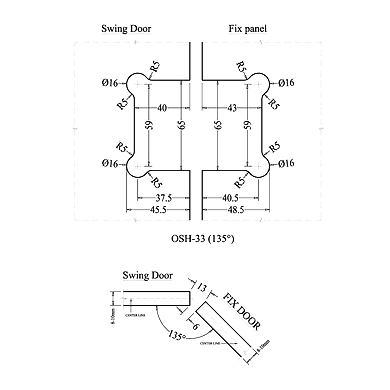 Ozone - Hinges &amp; Connectors-Vogue Series - OSH-33-SN-2