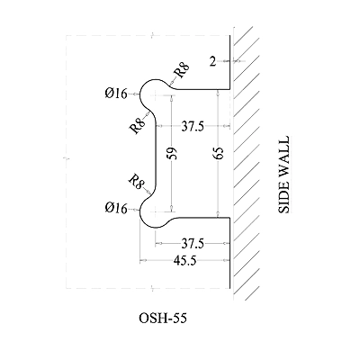 Ozone - Hinges &amp; Connectors-Vogue Series - OSH-55-SN-2