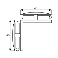 Ozone - Hinges &amp; Connectors-Vogue Series - OGC-33-PSS