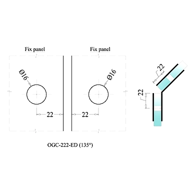 Ozone - Hinges &amp; Connectors-Edge Series - OGC-222-ED-PSS-2