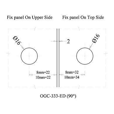 Ozone - Hinges &amp; Connectors-Edge Series - OGC-333-ED-PSS-2