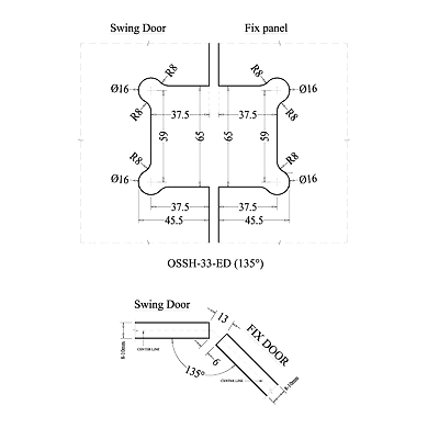 Ozone - Hinges &amp; Connectors-Edge Series - OSSH-33-ED-PSS-2