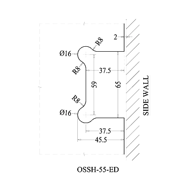 Ozone - Hinges &amp; Connectors-Edge Series - OSSH-55-ED-SSS-2
