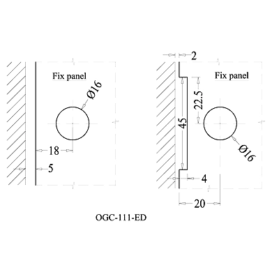 Ozone - Hinges &amp; Connectors-Edge Series - OGC-111-ED-PSS-2