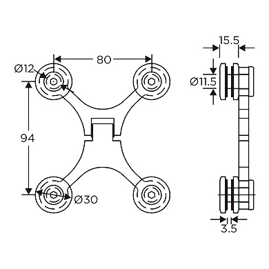 Ozone - Point Fixed Shower Fittings - OPSH-22-PSS-1