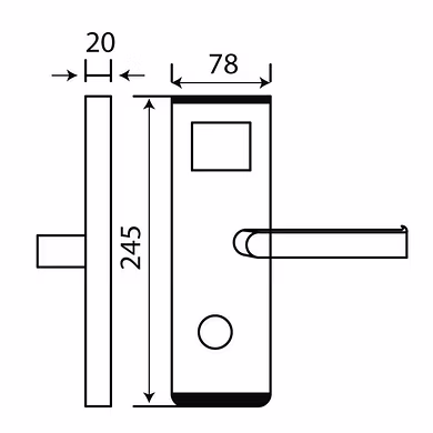 Ozone - Software Based Hotel Door Lock - OZEL-RF-VII-555 R/L-500754