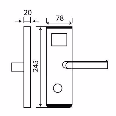 Ozone - Software Based Hotel Door Lock - OZEL-RF-VII-555 R/L-2