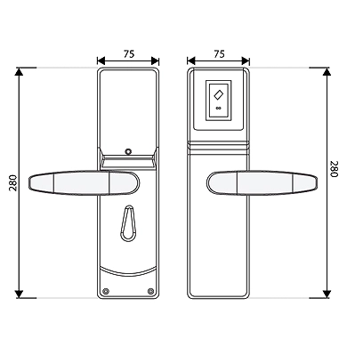 Ozone - Software Based Hotel Door Lock - OZEL-RF-333 R/L-V10-SN-500756