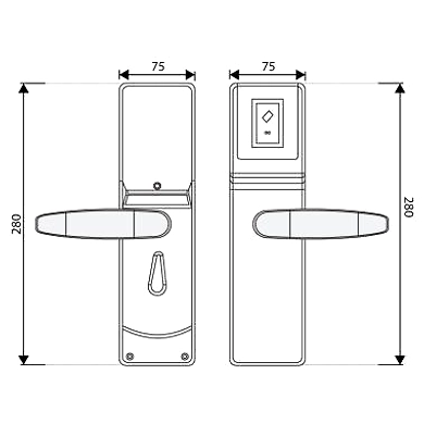 Ozone - Software Based Hotel Door Lock - OZEL-RF-333 R/L-V10-SN-2