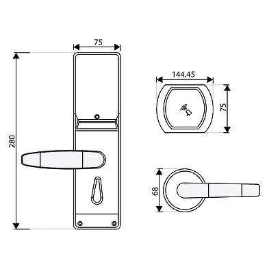 Ozone - Software Based Hotel Door Lock - OZEL-RF-222 R/L-V10-SN-500757