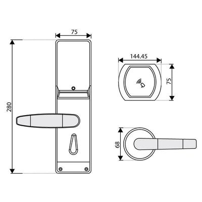 Ozone - Software Based Hotel Door Lock - OZEL-RF-222 R/L-V10-SN