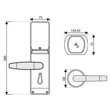 Ozone - Software Based Hotel Door Lock - OZEL-RF-222 R/L-V10-SN-2