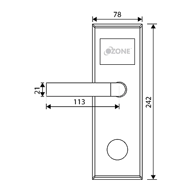 Ozone - Software Based Hotel Door Lock - OZEL-2011RF-11H-R/L-V9-500759
