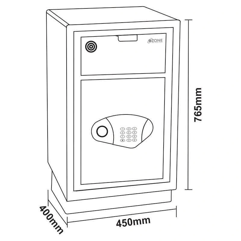 Ozone - Home &amp; Office Safes - OES-MD-55 Silver-1