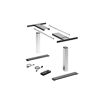 Support frame components, anthracite, powder coated Lifting columns, aluminium, silver anodised