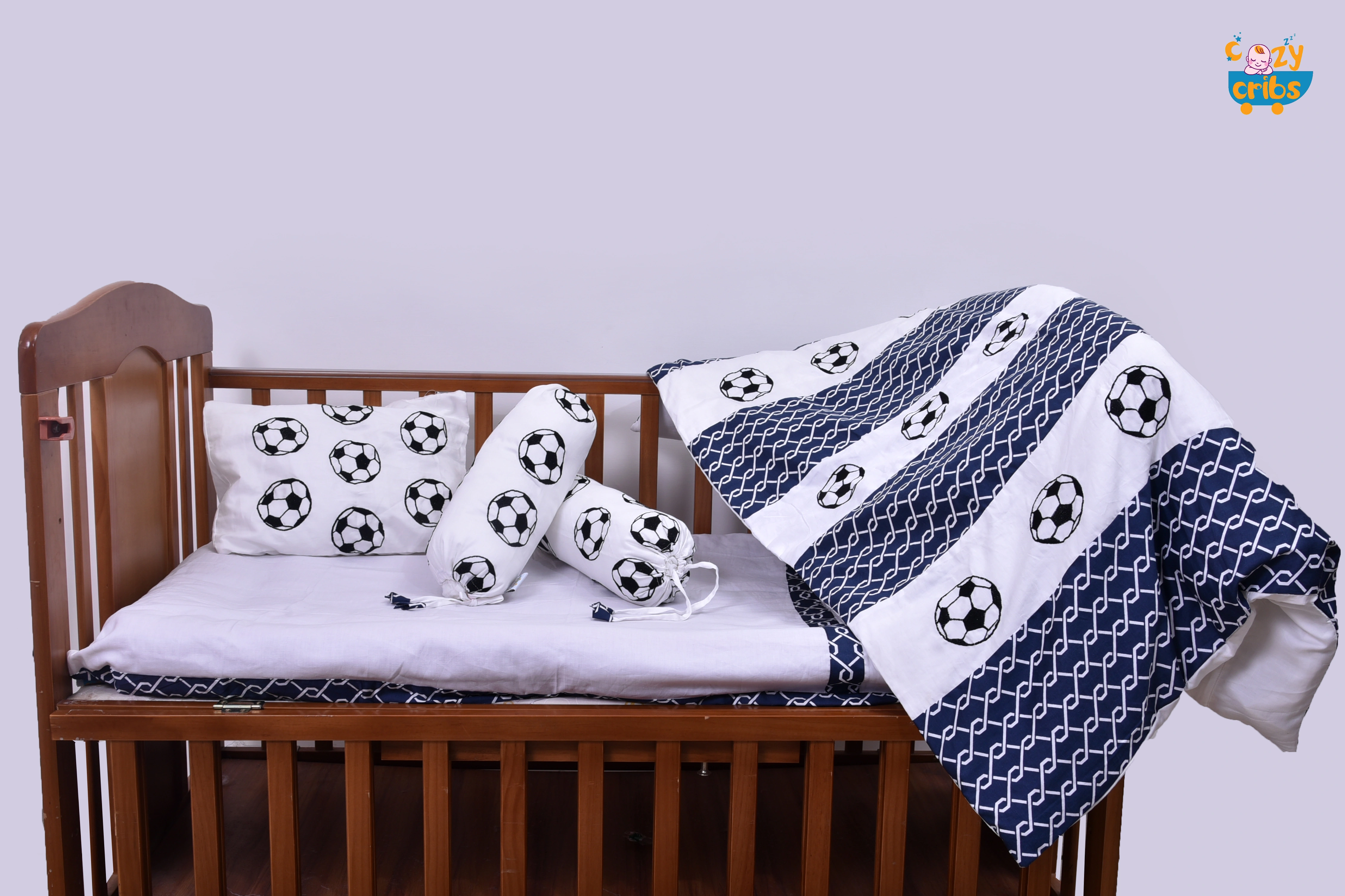 Baby Bedding  5 pieces set Football With pillow-5P0052-WP