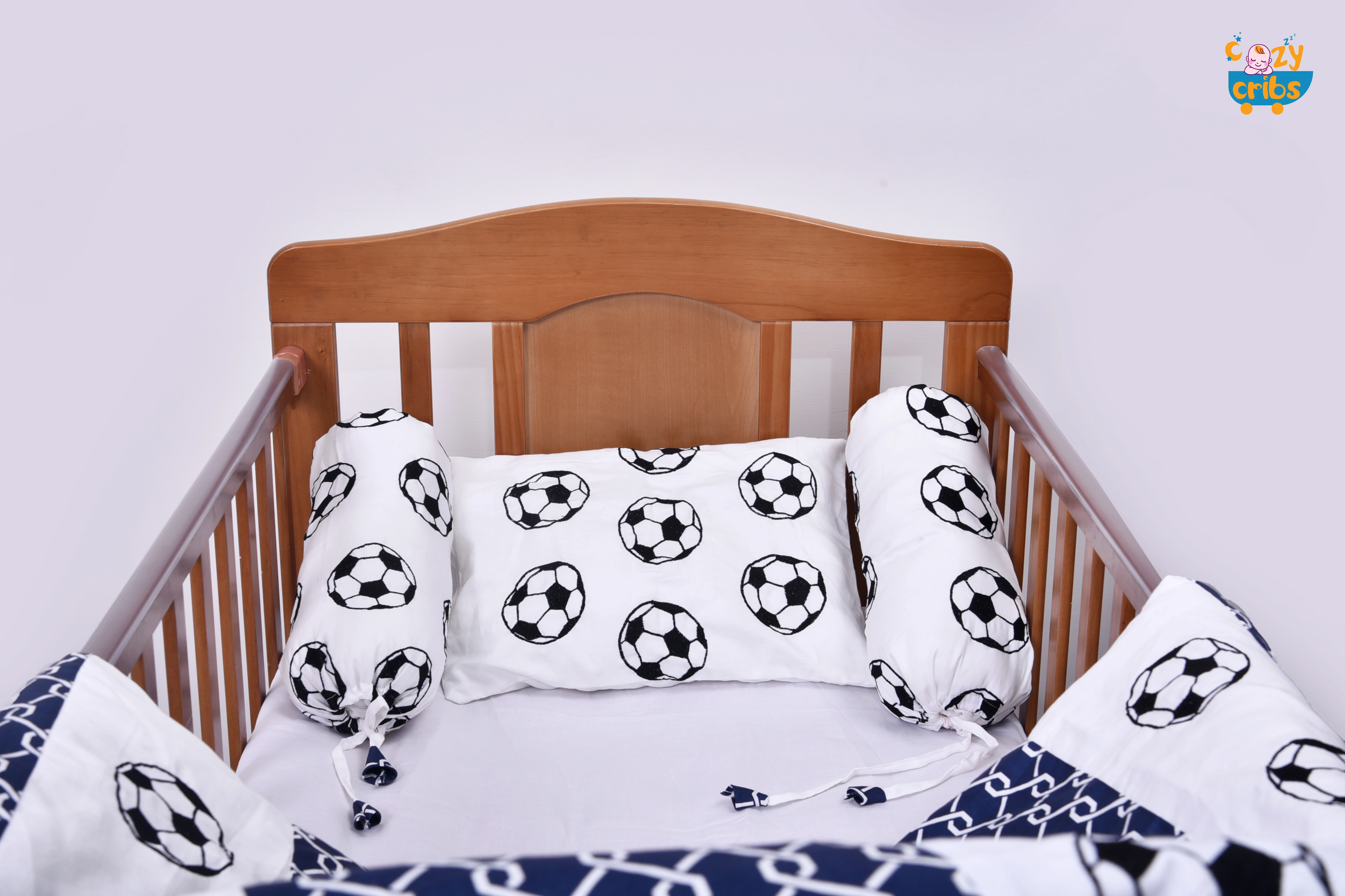 Baby Bedding  5 pieces set Football With pillow-2