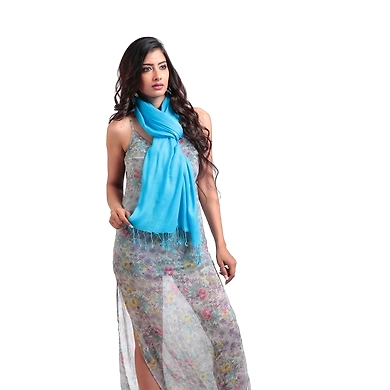 Western Catalog Women's Rayon Stole Turquoise-WCSTO199-07
